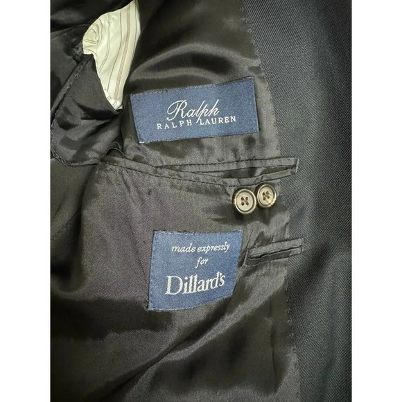 Ralph Lauren Silk Blend Blazer Black Size 45 Regular Suit Coat Office Business - Picture 3 of 9